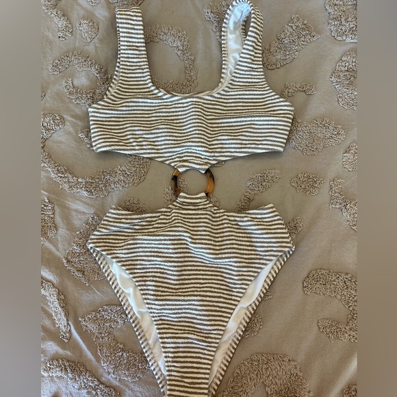 Montce Neutral Stripe Ky One-Piece Swimsuit - Picture 4 of 5